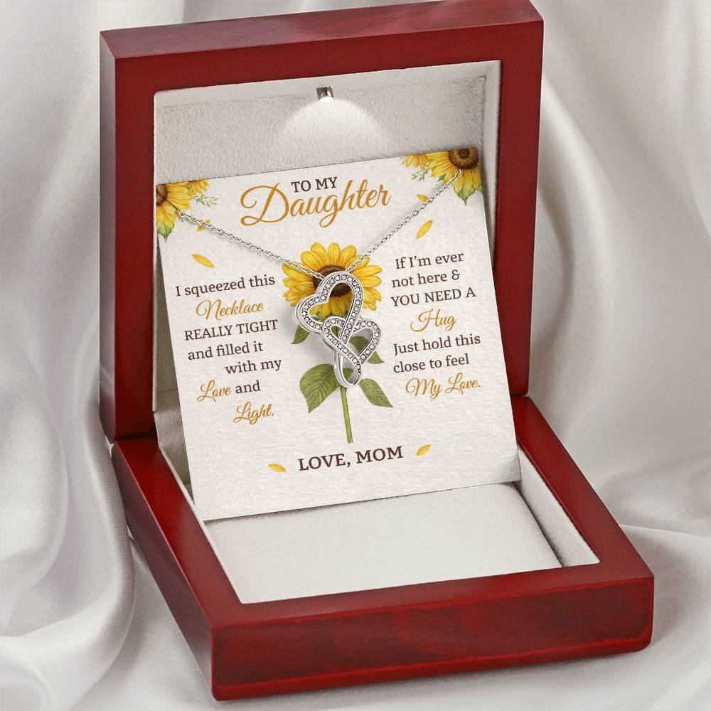 Daughter Sunflower Hearts Necklace Gift from Mom