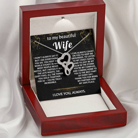 To My Wife Everlasting Love Necklace Gift -You Are My compass.