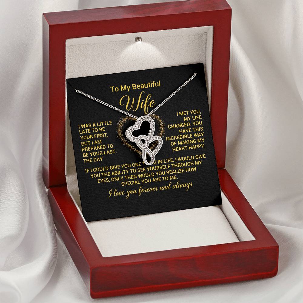 Gift for Wife  - Forever and Always - Heart to Heart Necklace-[Heartfelt Family Gift]
