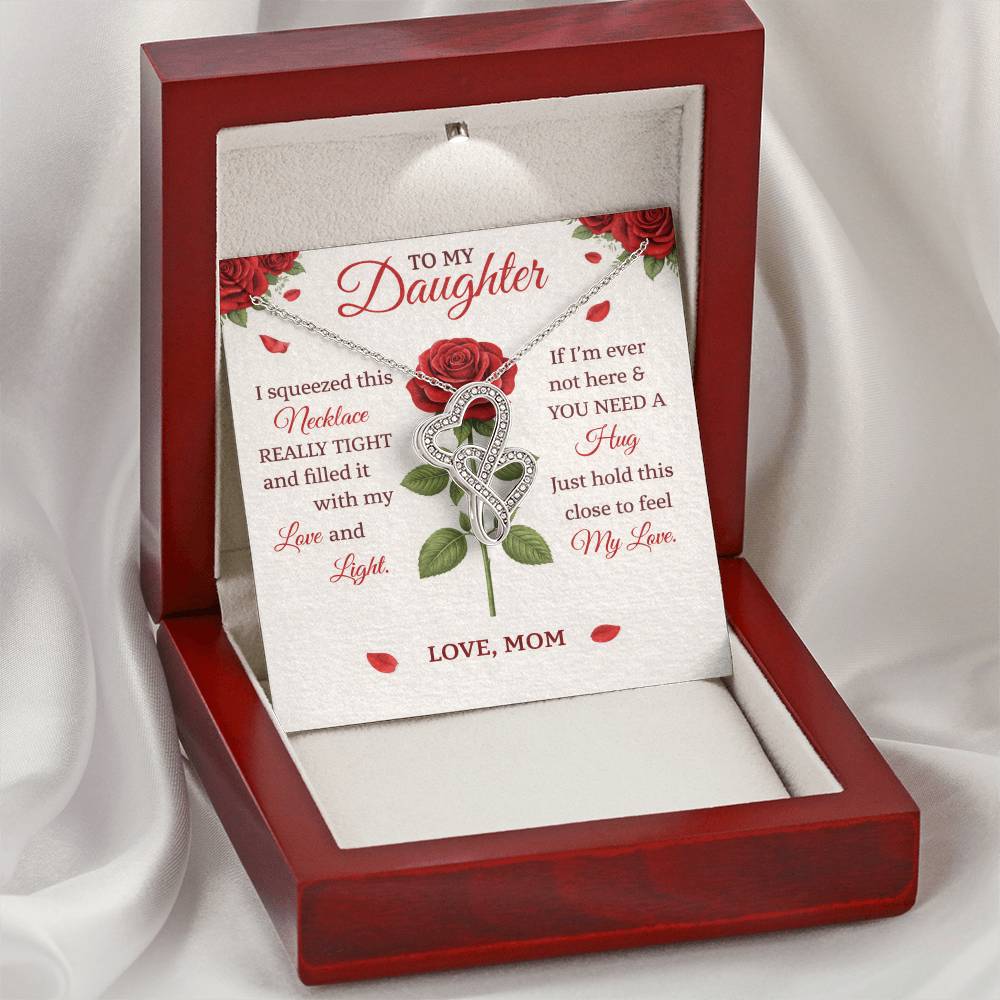 Daughter Rose Birthflower Name Necklace
