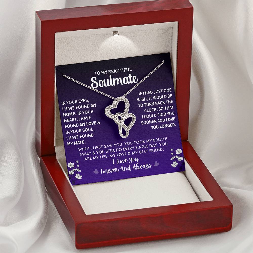 Soulmate Heart to Heart Necklace Gift-[Heartfelt Family Gift]