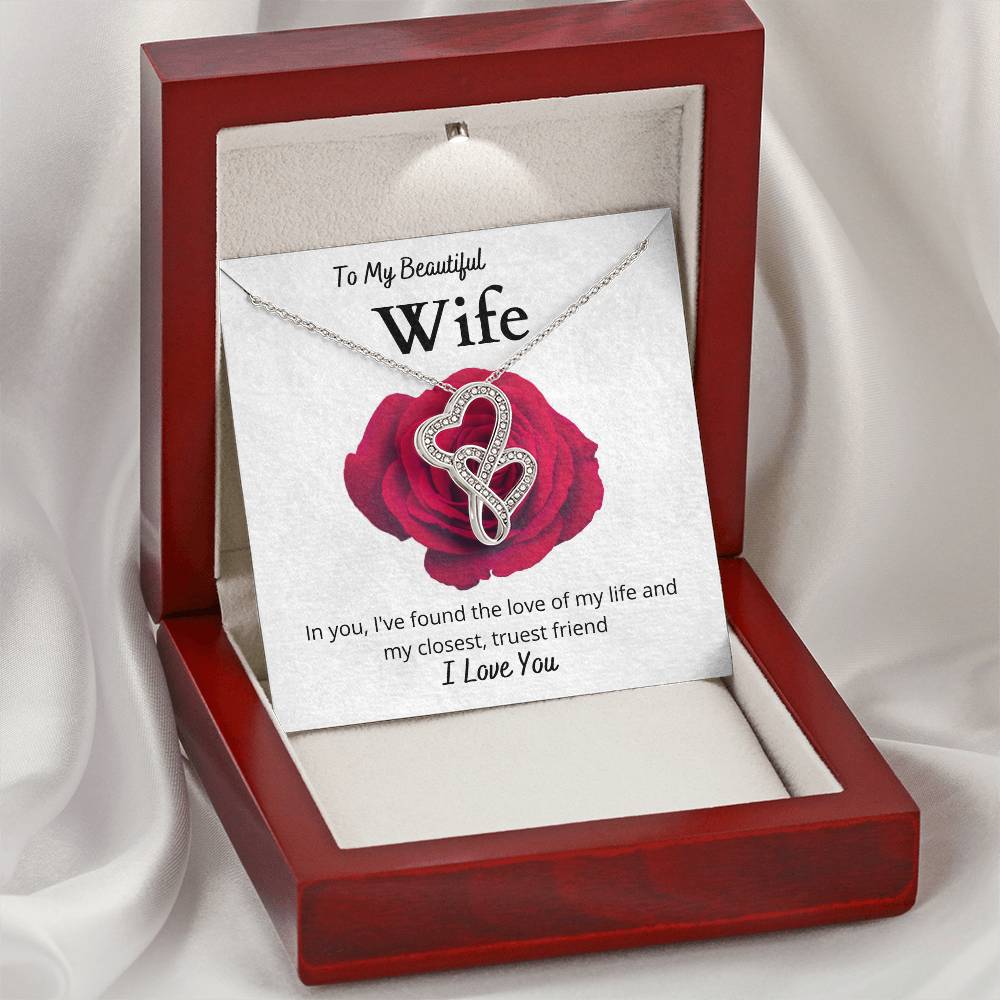 Wife Heart to Heart Necklace Gift-[Heartfelt Family Gift]