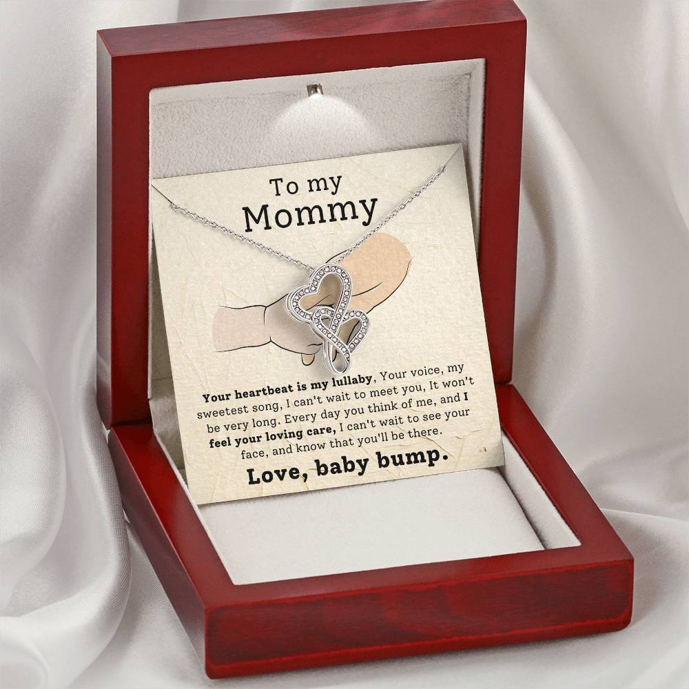 To My Mommy from Baby Bump Heart to Heart Necklace Gift-[Heartfelt Family Gift]