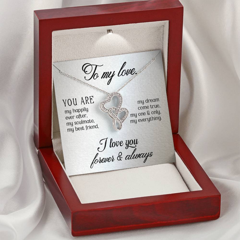 To My Love Double Heart Pendant Necklace Gift For Wife or Girlfriend-[Heartfelt Family Gift]
