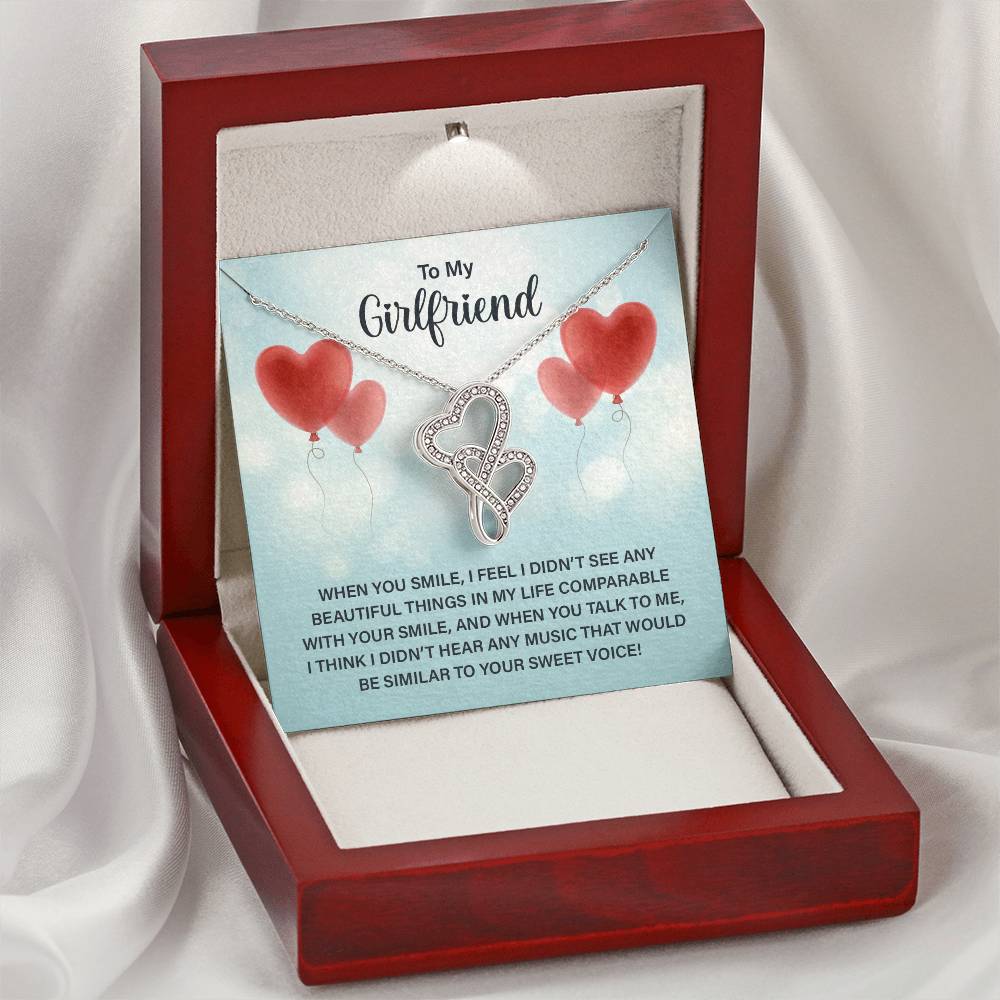 To My Girlfriend - e heart to heart necklace-[Heartfelt Family Gift]