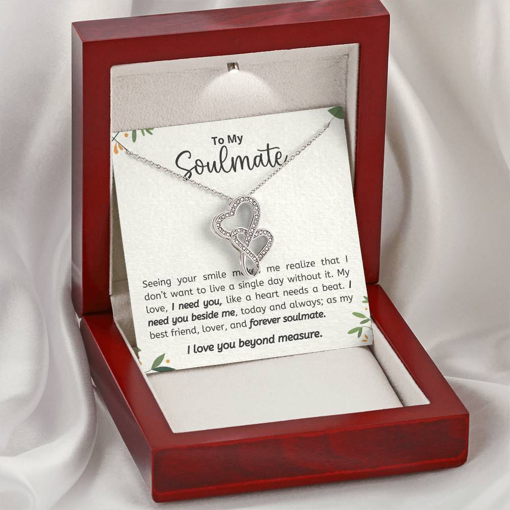 Soulmate Heart to Heart Necklace Gift-[Heartfelt Family Gift]