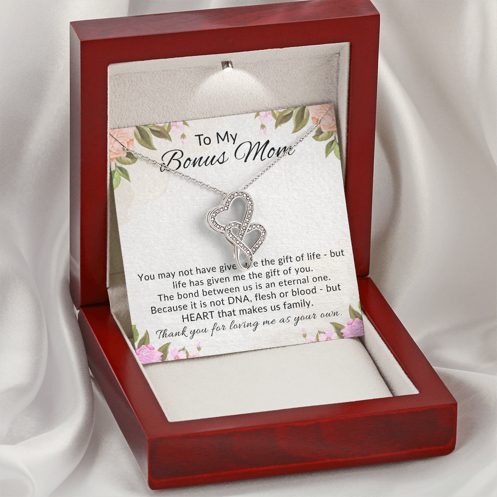 Bonus Mom Heart to Heart Necklace Gift for Stepmom