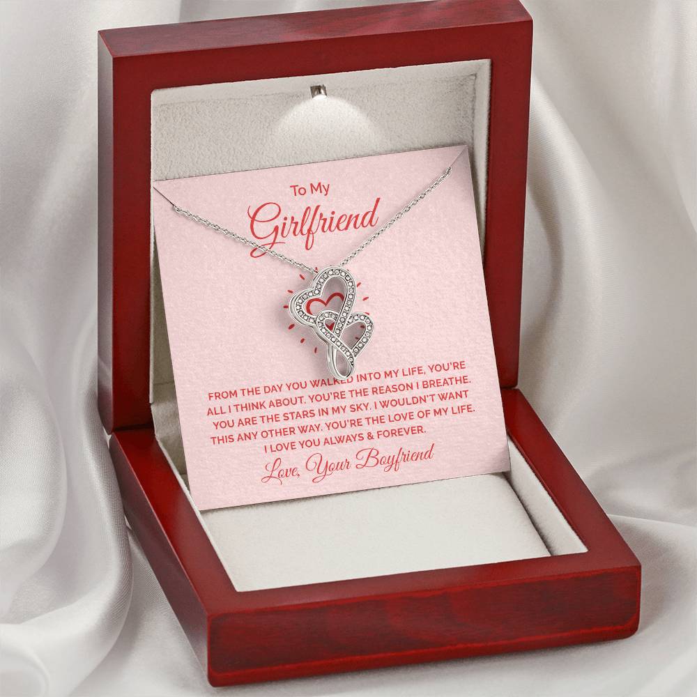 To My Girlfriend -e heart to heart necklace-[Heartfelt Family Gift]
