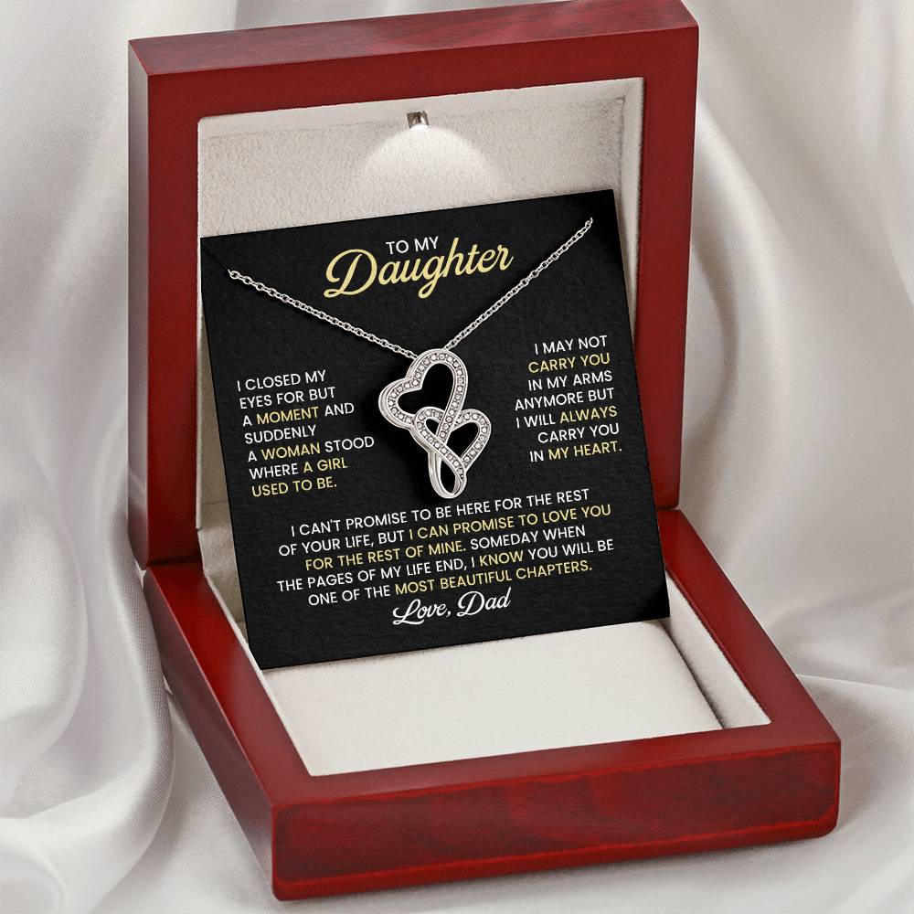 Daughter Hearts Necklace Gift from Dad