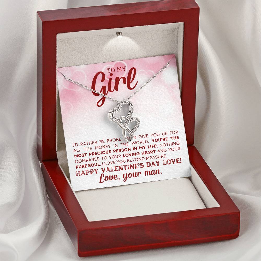 Girlfriend Heart to Heart Necklace Gift-[Heartfelt Family Gift]