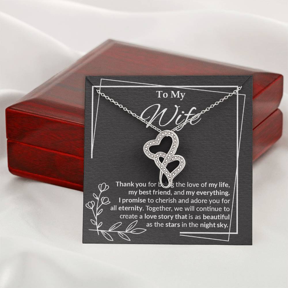 Wife Heart to Heart Necklace Gift-[Heartfelt Family Gift]