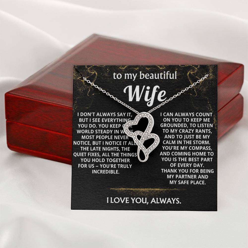 To My Wife Everlasting Love Necklace Gift -You Are My compass.