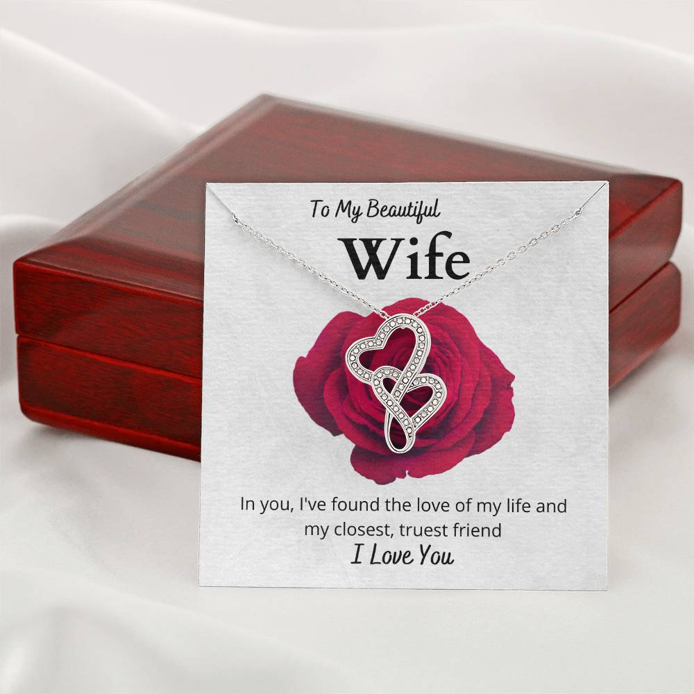Wife Heart to Heart Necklace Gift-[Heartfelt Family Gift]