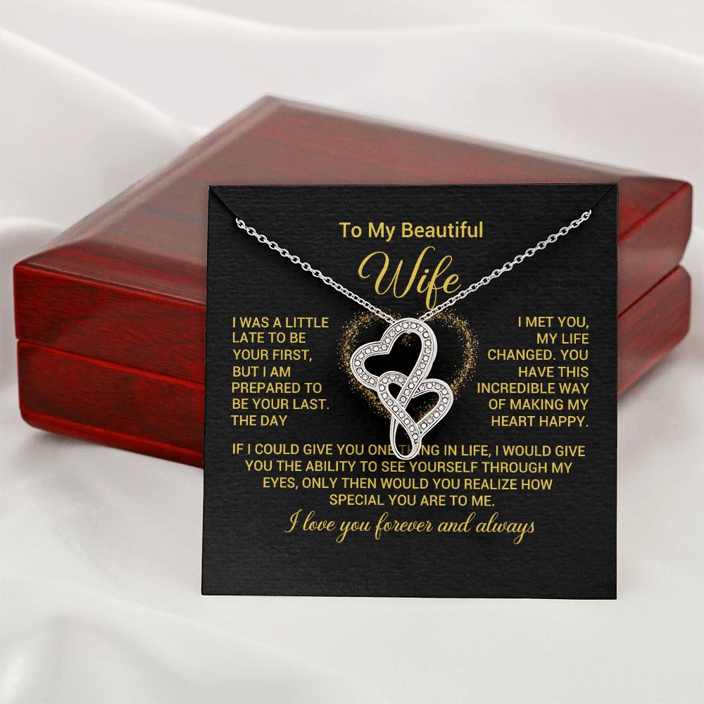 Gift for Wife  - Forever and Always - Heart to Heart Necklace-[Heartfelt Family Gift]