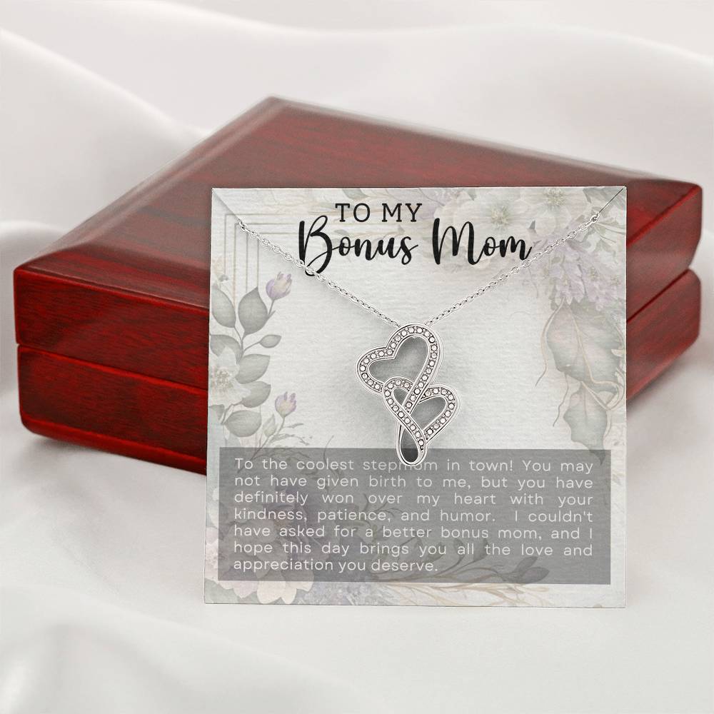 Bonus Mom Heart to Heart Necklace Gift-[Heartfelt Family Gift]