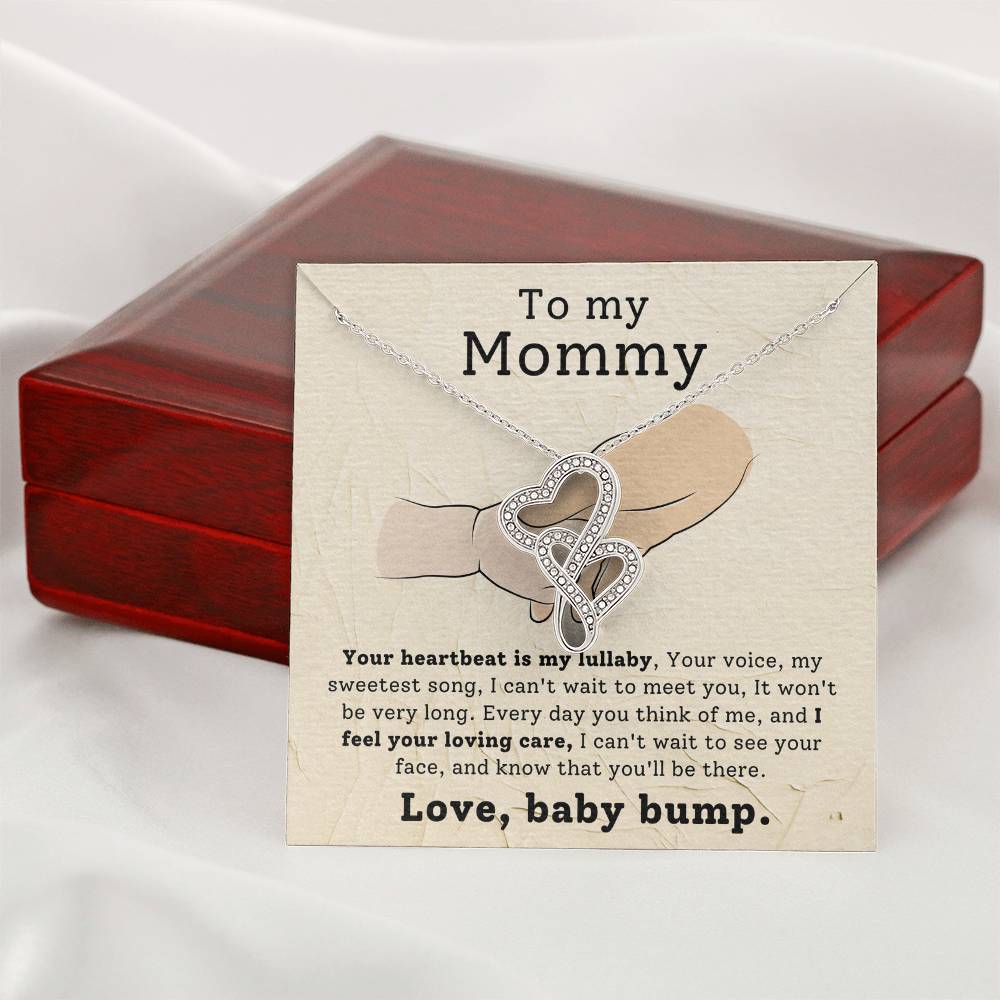 To My Mommy from Baby Bump Heart to Heart Necklace Gift-[Heartfelt Family Gift]
