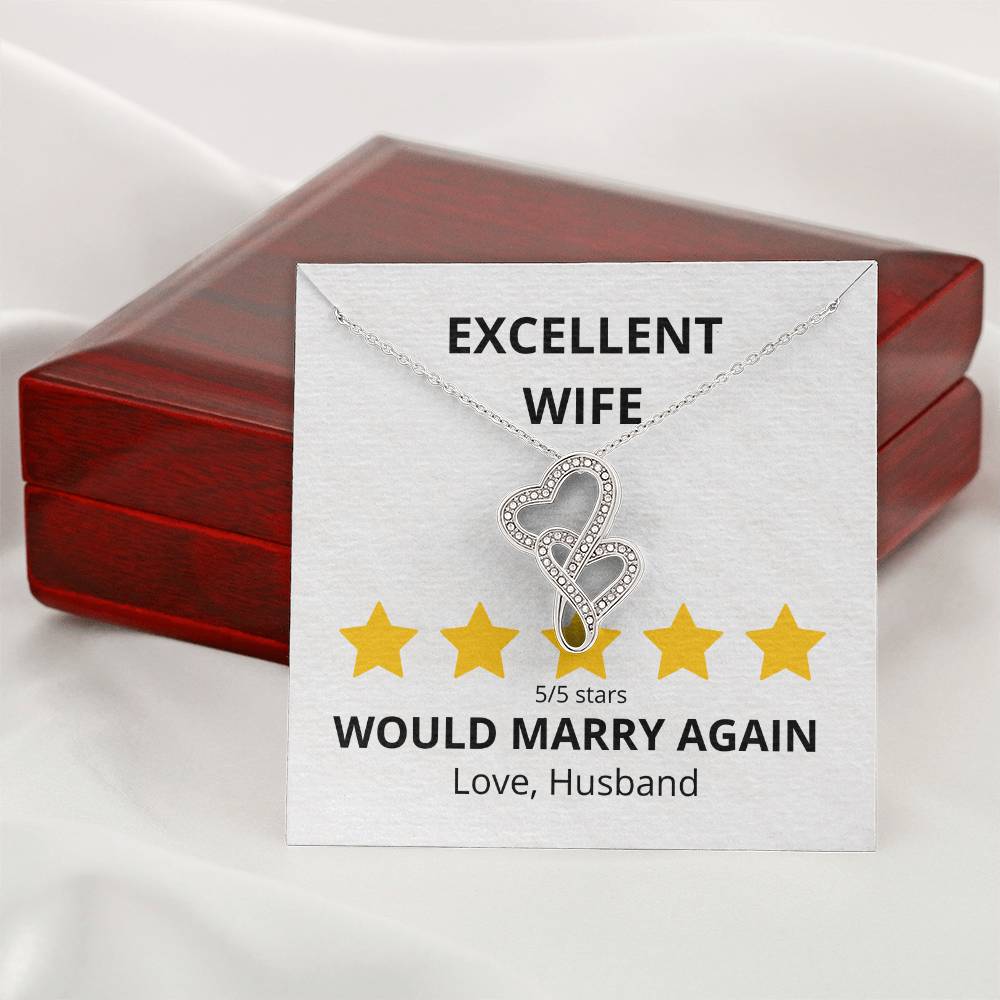 5 Star Wife - Heart to Heart Necklace Gift-[Heartfelt Family Gift]