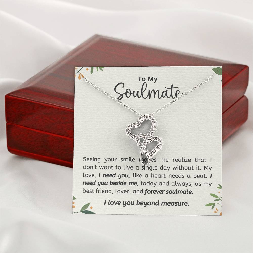 Soulmate Heart to Heart Necklace Gift-[Heartfelt Family Gift]