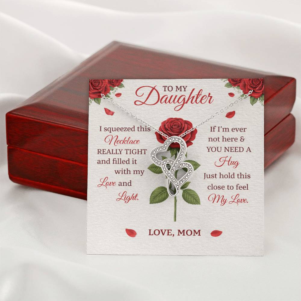 Daughter Rose Birthflower Name Necklace
