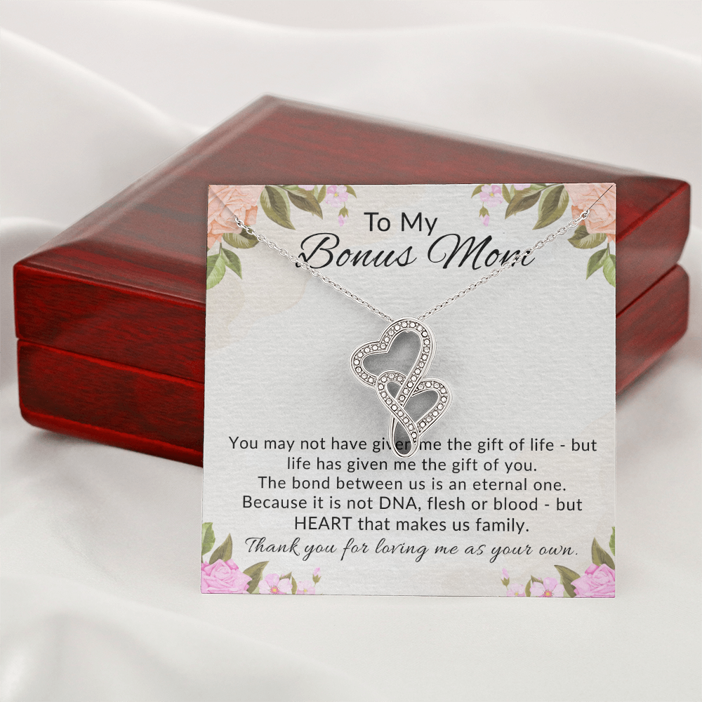 Bonus Mom Heart to Heart Necklace Gift for Stepmom