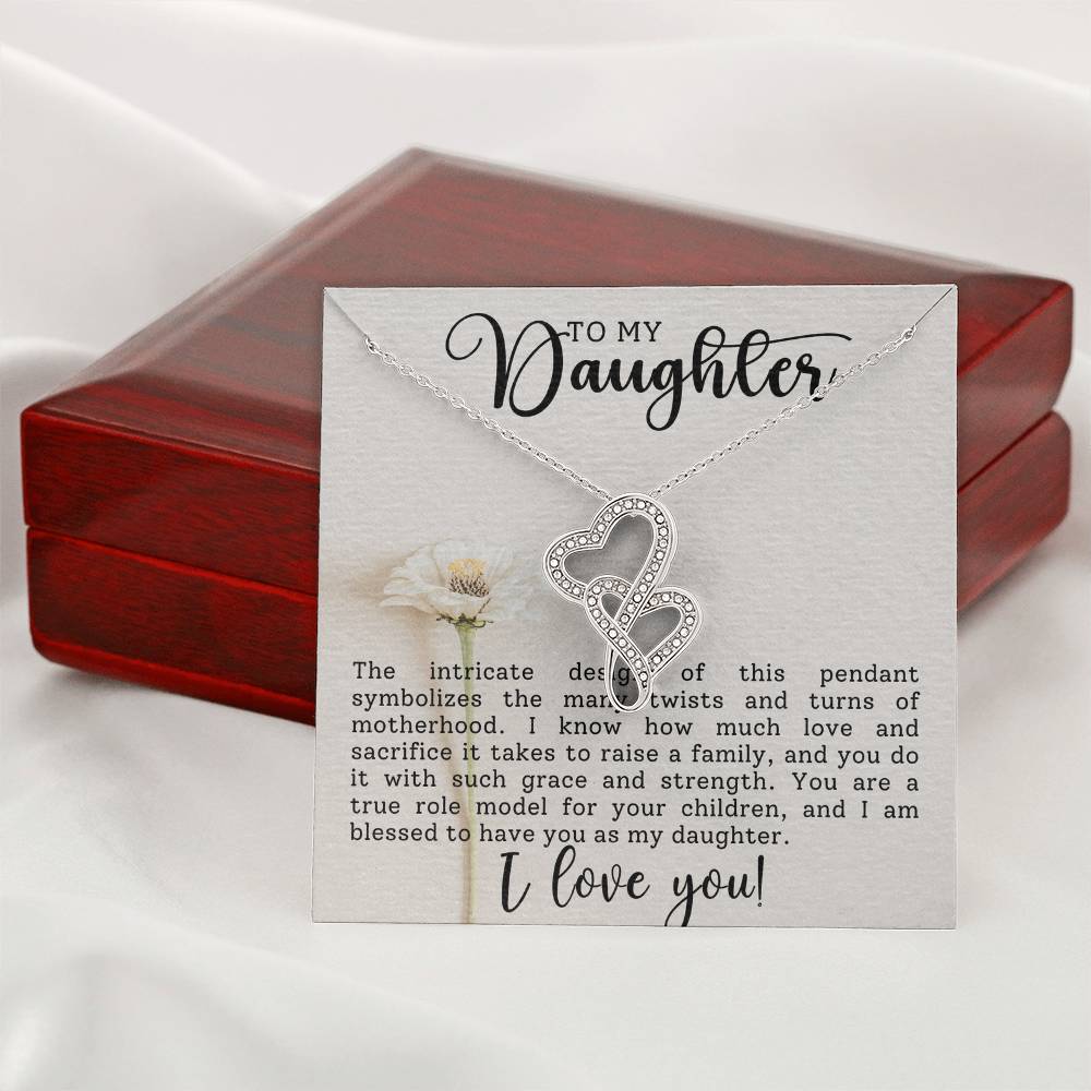 Daughter Heart to Heart Necklace Gift-[Heartfelt Family Gift]