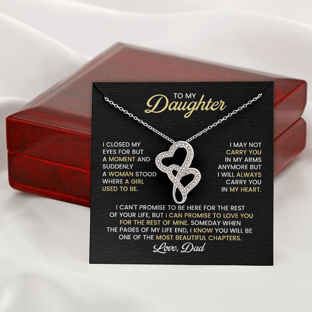 Daughter Hearts Necklace Gift from Dad