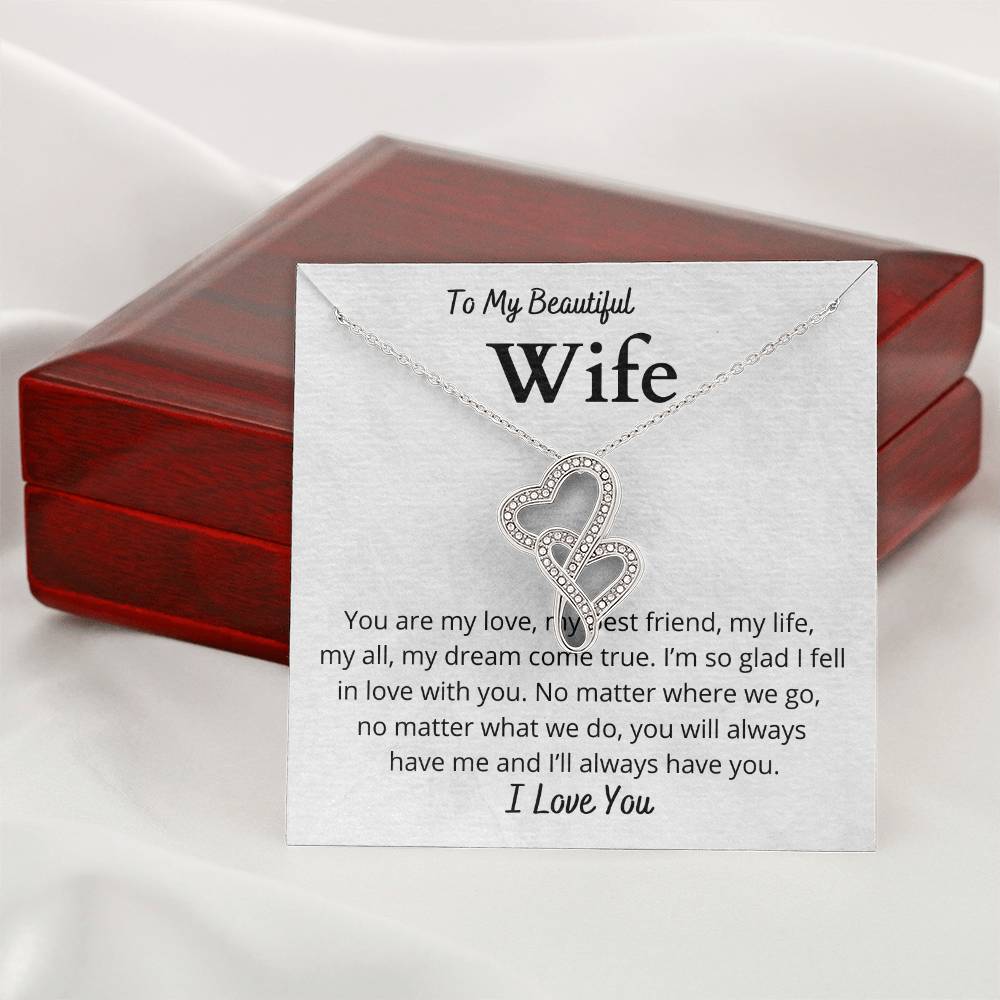 Wife Heart to Heart Necklace Gift-[Heartfelt Family Gift]
