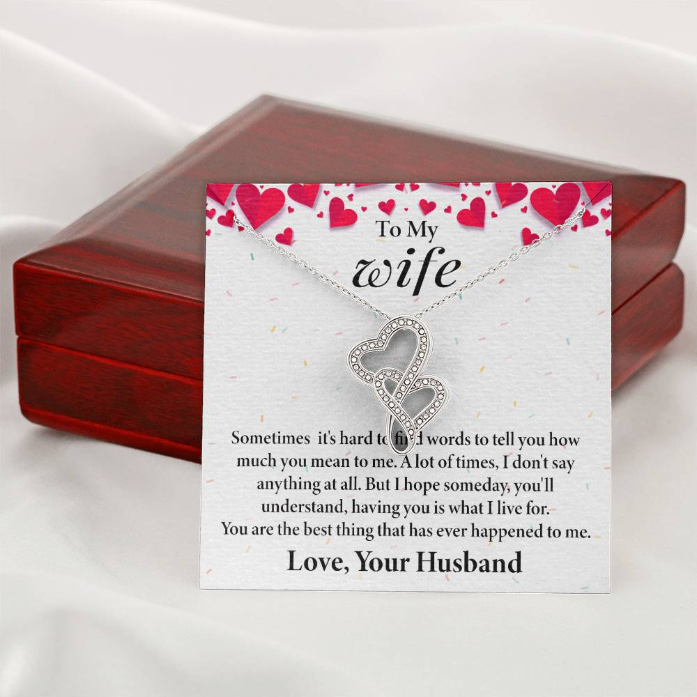 Wife Heart to Heart Necklace Gift-[Heartfelt Family Gift]