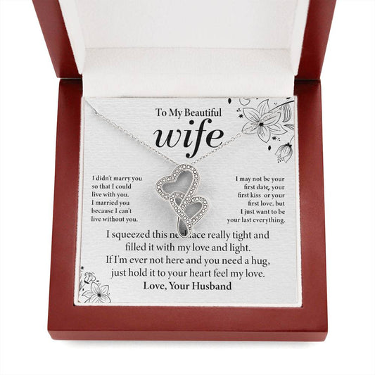 Wife Heart to Heart Necklace Gift-[Heartfelt Family Gift]