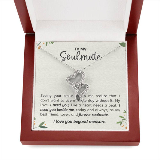 Soulmate Heart to Heart Necklace Gift-[Heartfelt Family Gift]
