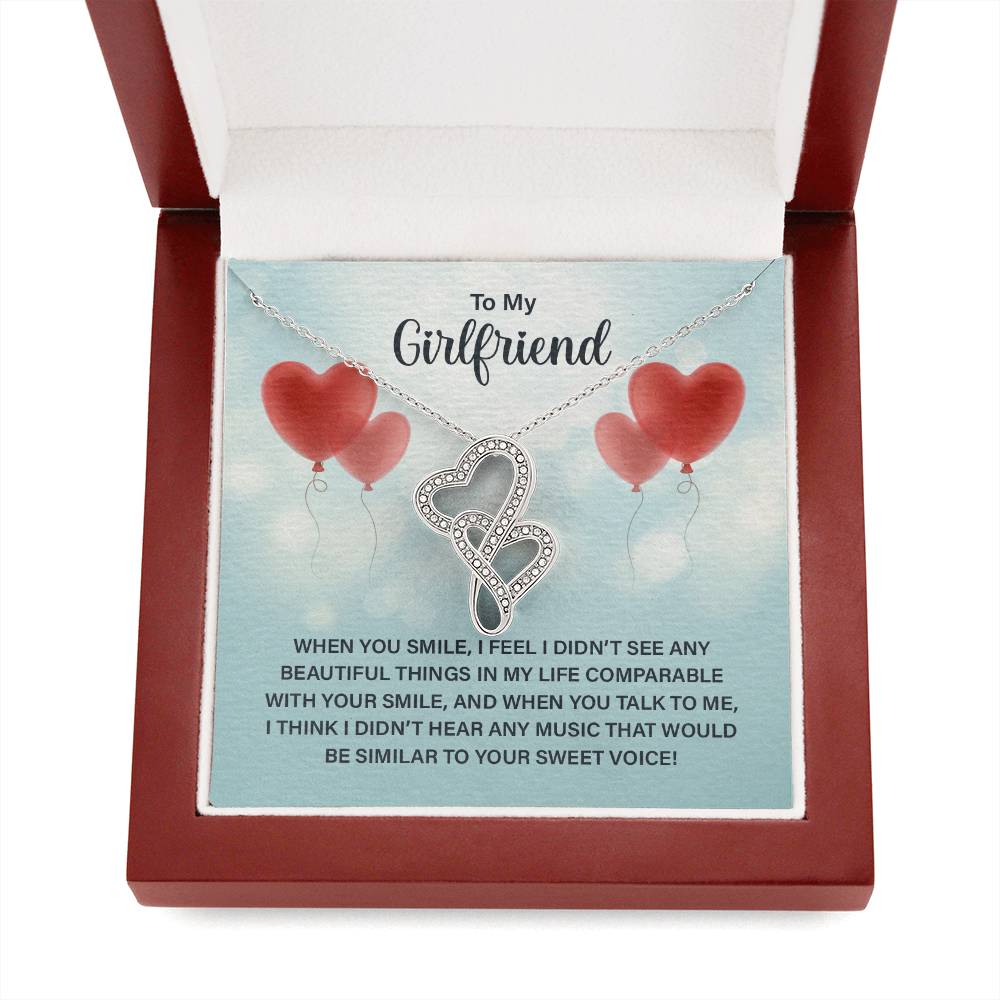 To My Girlfriend - e heart to heart necklace-[Heartfelt Family Gift]