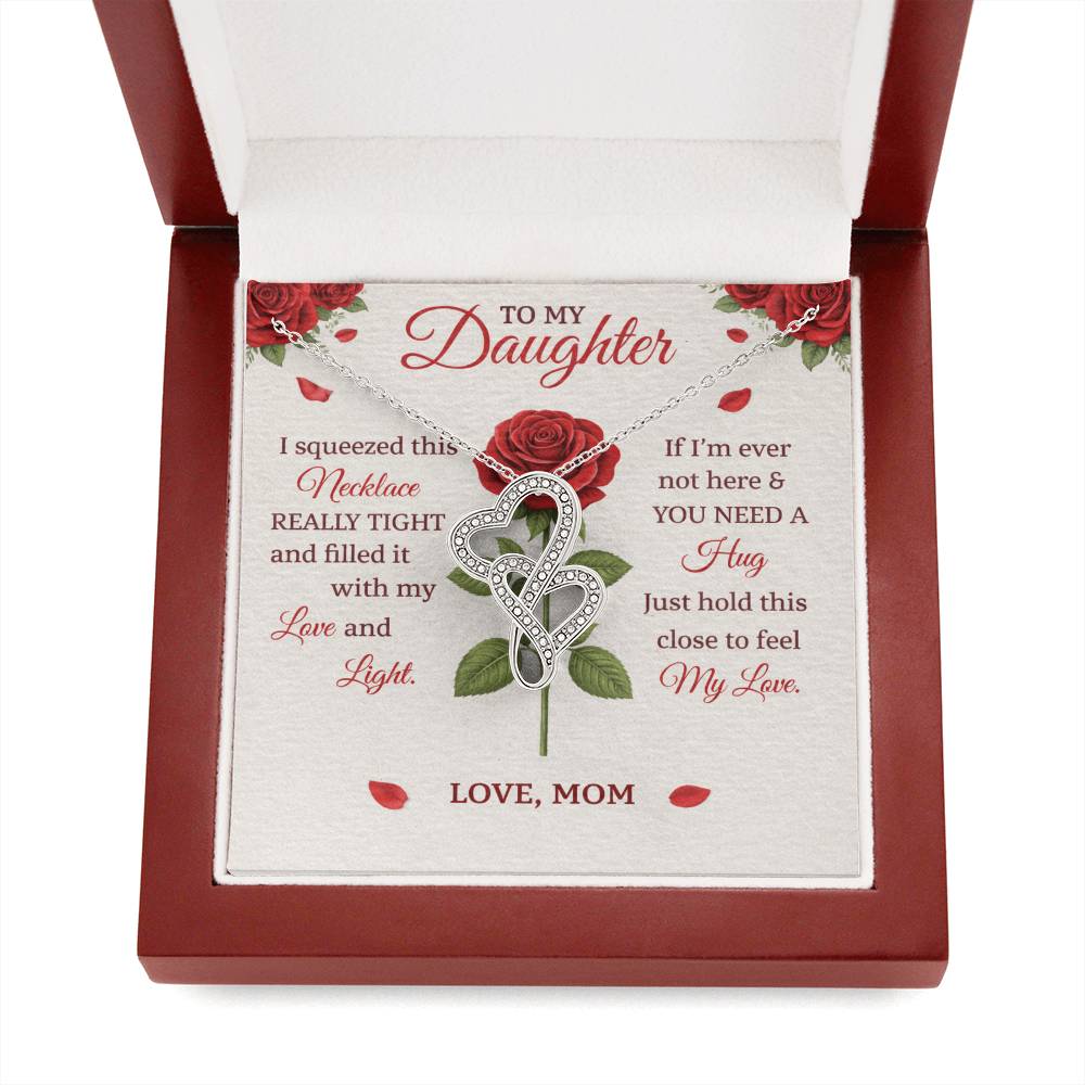Daughter Rose Birthflower Name Necklace