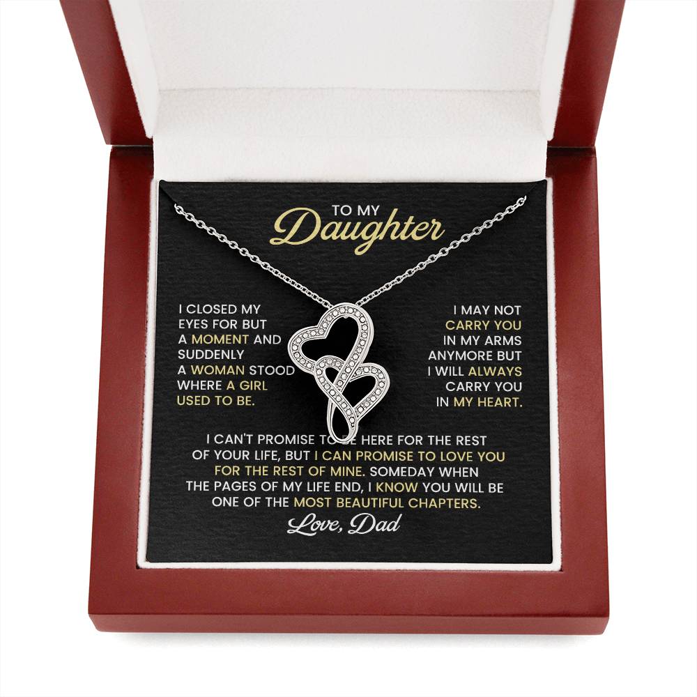 Daughter Hearts Necklace Gift from Dad