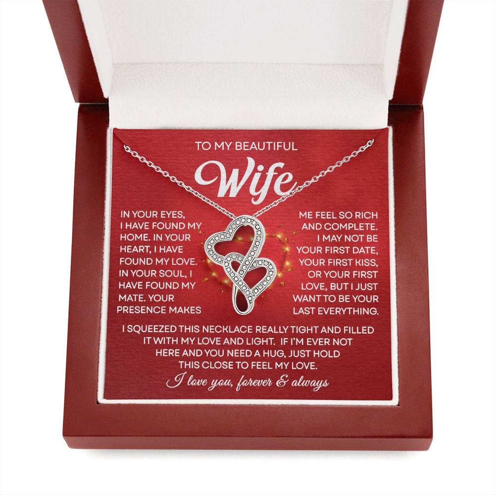 Wife Heart to Heart Necklace Gift-[Heartfelt Family Gift]