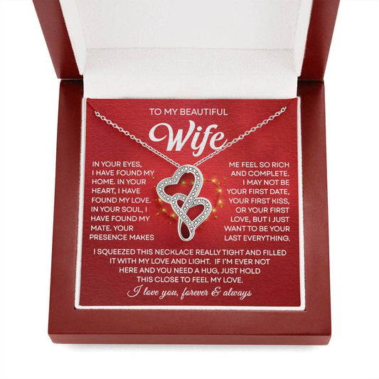 Wife Heart to Heart Necklace Gift-[Heartfelt Family Gift]