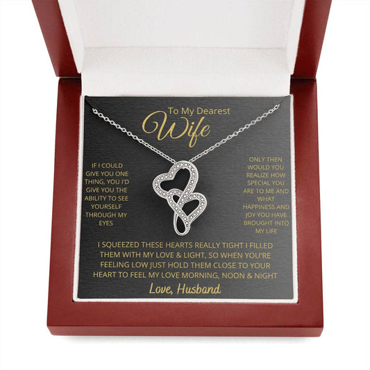 Wife Heart to Heart Necklace Gift-[Heartfelt Family Gift]
