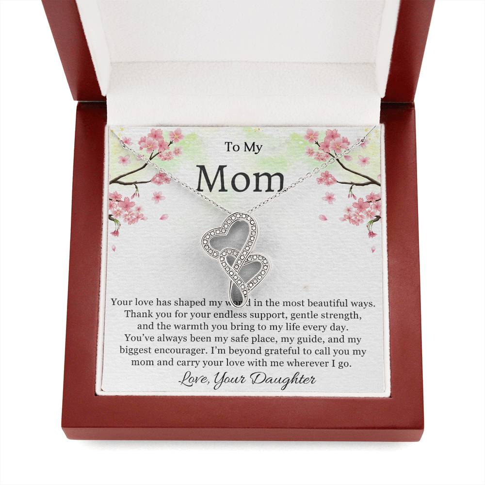 To My Mom Heart to Heart Necklace Gift