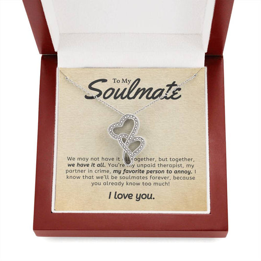Soulmate Heart to Heart Necklace Gift-[Heartfelt Family Gift]