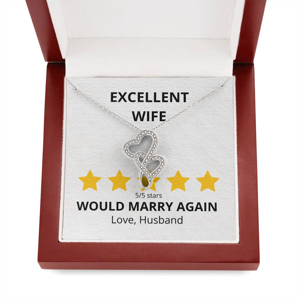 5 Star Wife - Heart to Heart Necklace Gift-[Heartfelt Family Gift]