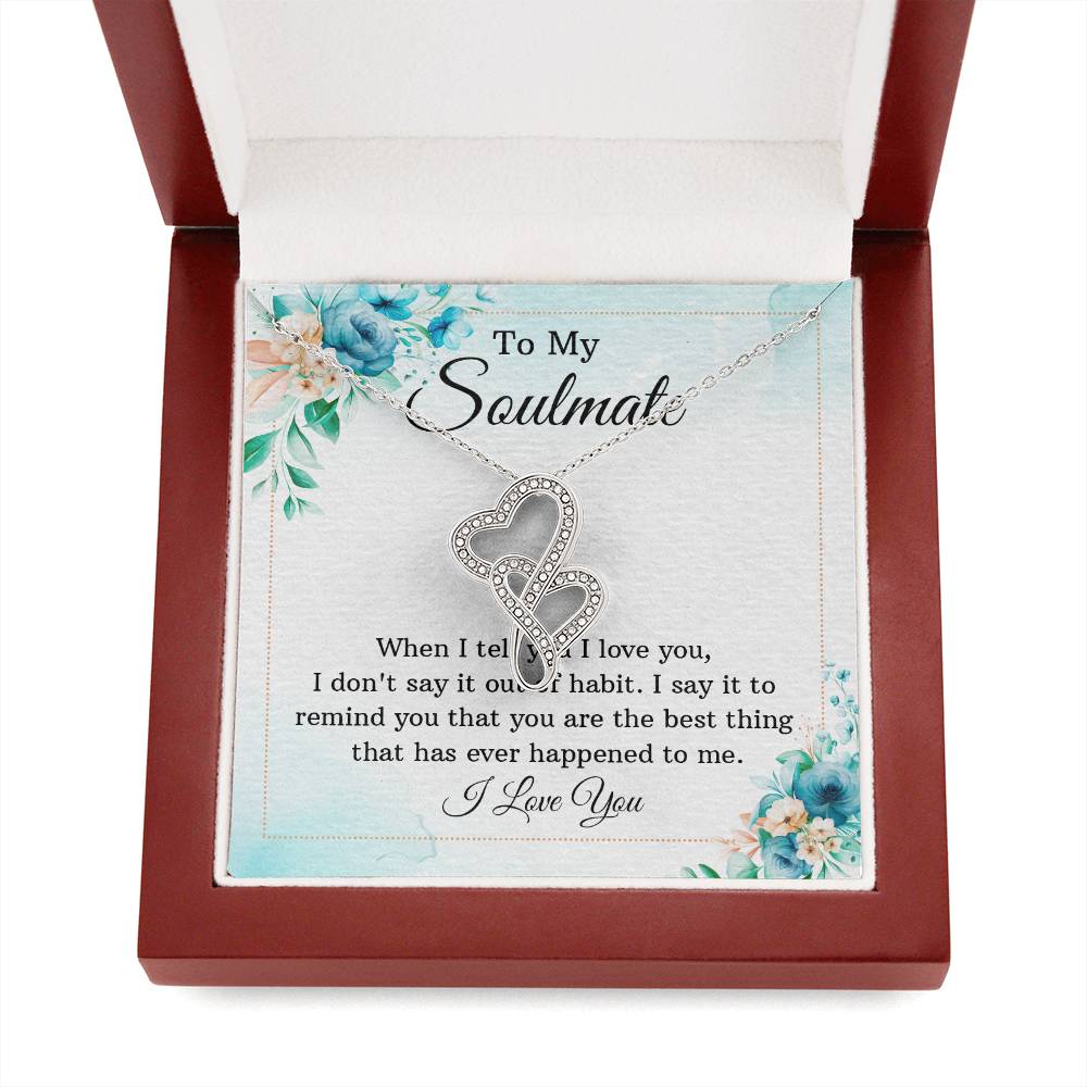 Soulmate Double Heart Necklace Gift-[Heartfelt Family Gift]
