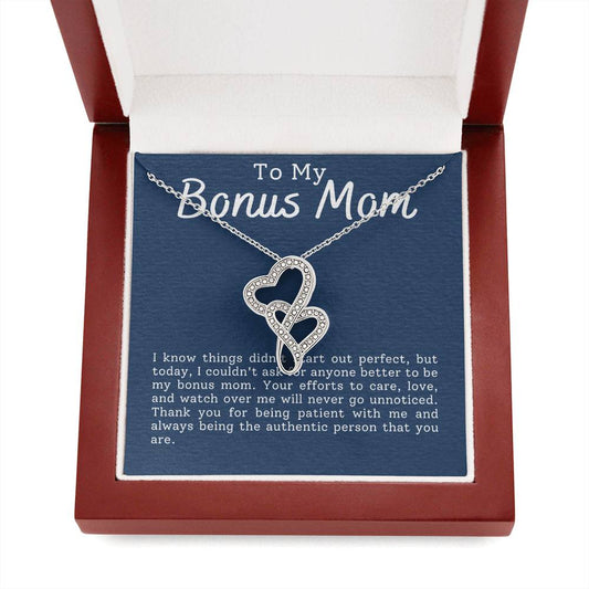Bonus Mom Heart to Heart Necklace Gift-[Heartfelt Family Gift]