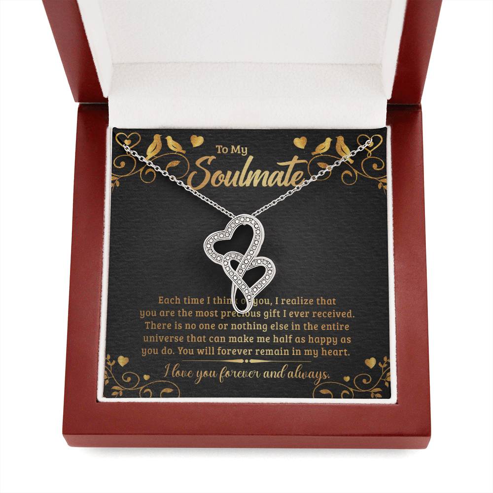 To My Soulmate - e heart to heart necklace-[Heartfelt Family Gift]