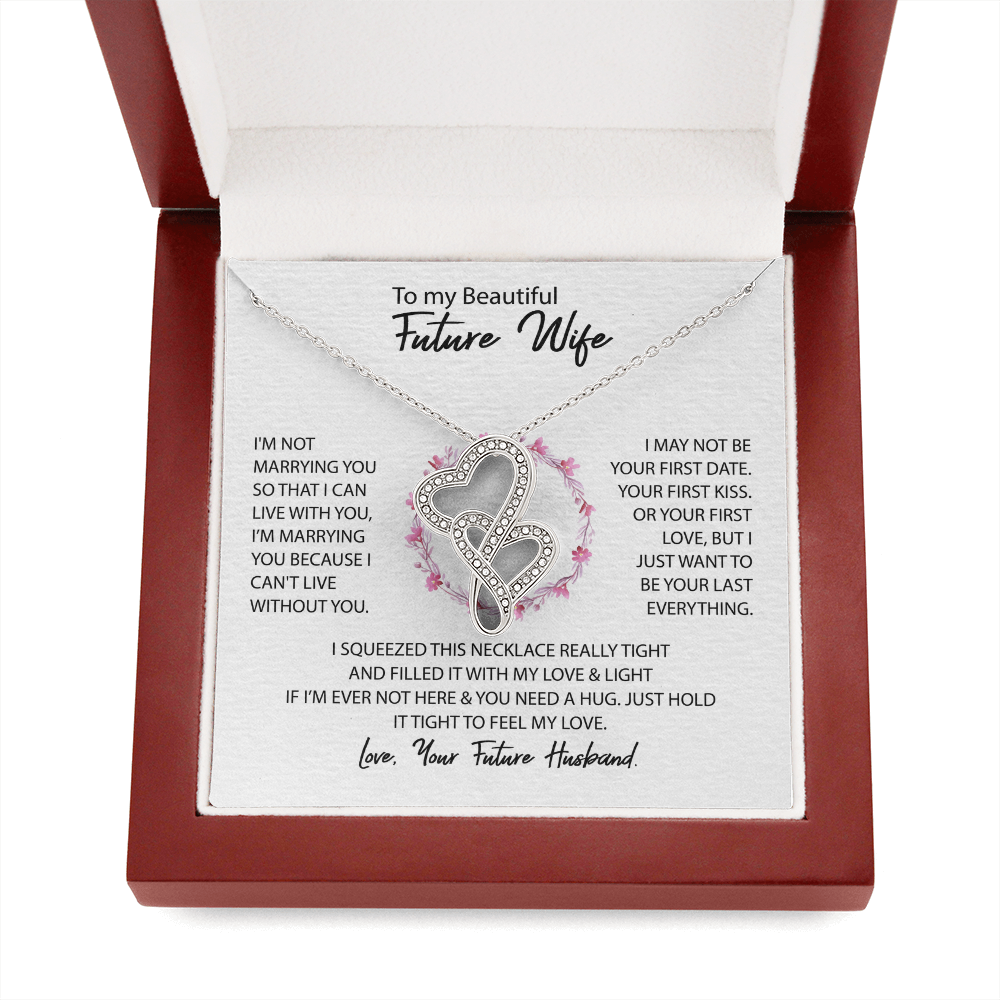 To My Wife Heart to Heart Necklace Gift