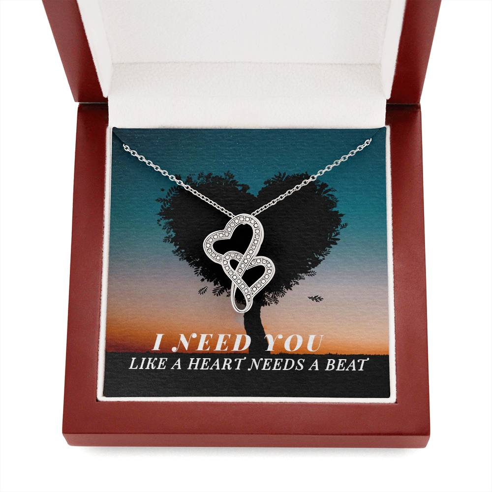 Romantic Heart to Heart Necklace Gift-[Heartfelt Family Gift]