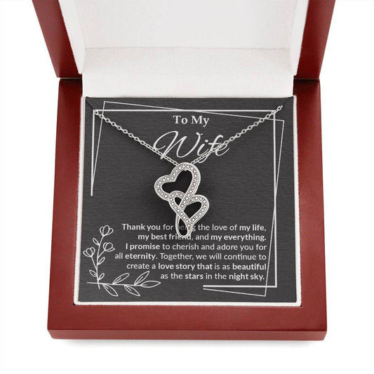 Wife Heart to Heart Necklace Gift-[Heartfelt Family Gift]