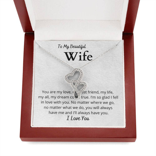 Wife Heart to Heart Necklace Gift-[Heartfelt Family Gift]