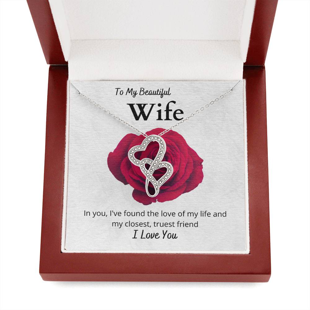 Wife Heart to Heart Necklace Gift-[Heartfelt Family Gift]