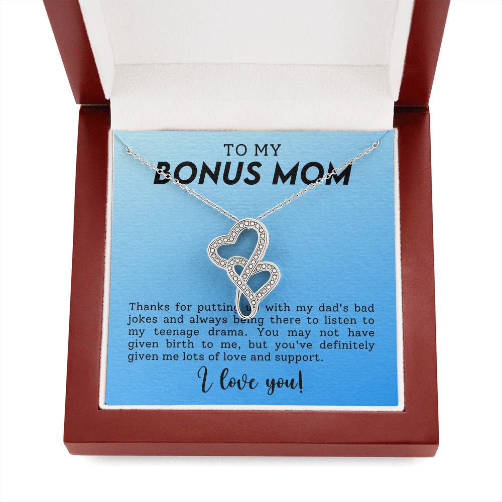 Bonus Mom Heart to Heart Necklace Gift-[Heartfelt Family Gift]