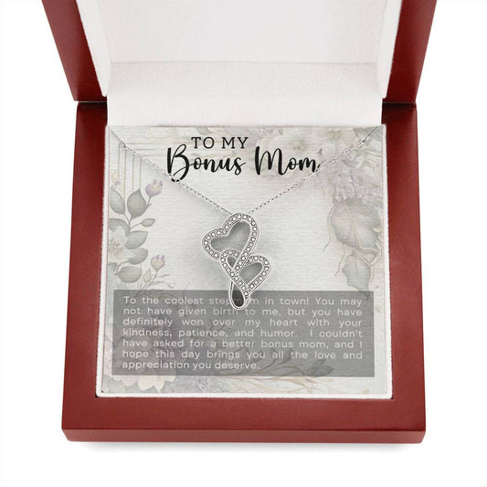 Bonus Mom Heart to Heart Necklace Gift-[Heartfelt Family Gift]