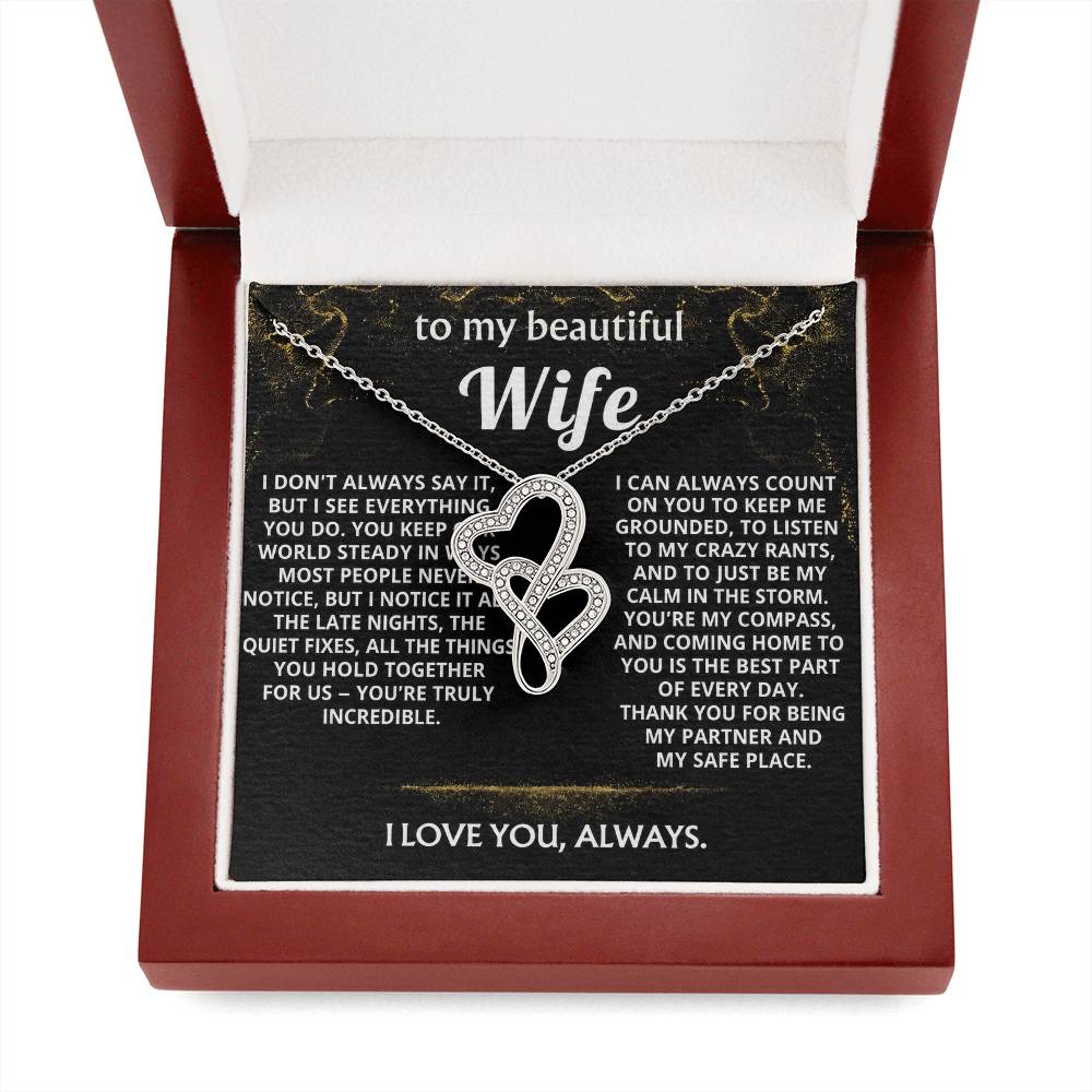 To My Wife Everlasting Love Necklace Gift -You Are My compass.